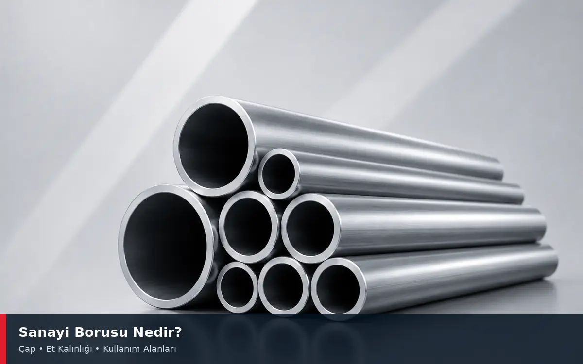 Farklı çaplarda çelik sanayi boruları