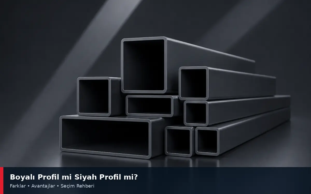Koyu yüzeyli ve standart çelik kutu profiller