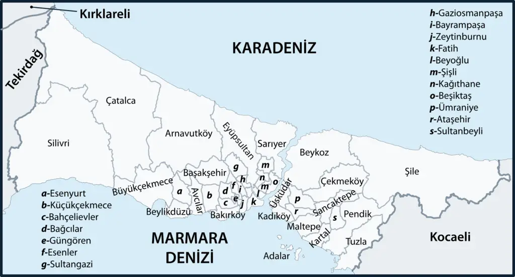 İstanbul ilçeleri teslimat haritası